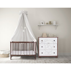 DREWEX ΠΑΙΔΙΚΟ ΔΩΜΑΤΙΟ BEAR & BUTTERFLY DARK NUT-ECRU DR402K(κρεβάτι+σιφονιέρα)