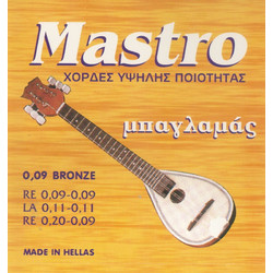 Mastro Σετ 6 Χορδές Μπαγλαμά Phosphor Bronze 9" 1/8