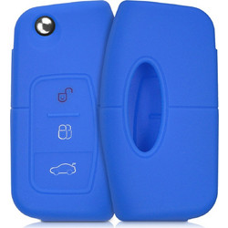 KW Θήκη Κλειδιού Ford - Σιλικόνη - 3 Κουμπιά - Blue (40946.04)