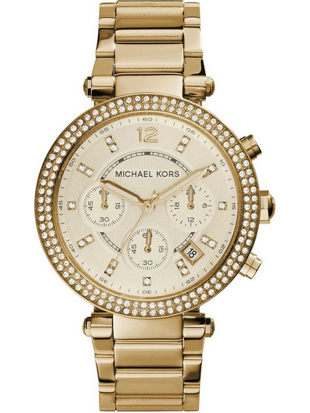 Michael Kors Parker Γυναικείο Ρολόι Χρονογράφος με Χρυσό Μεταλλικό Μπρασελέ MK5354