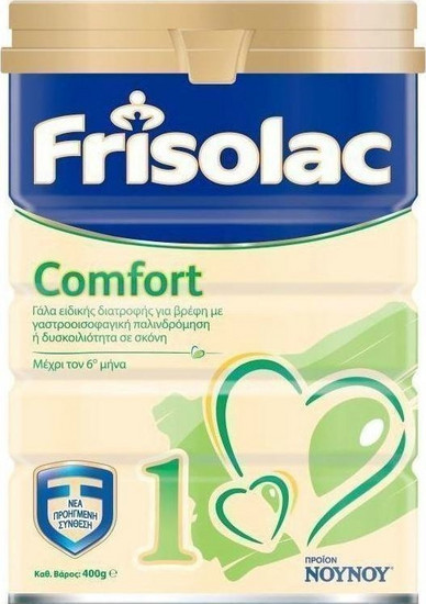 Βρεφική τροφή, γάλα Νουνού Frisolac Comfort 1 Βρεφικό Γάλα Σκόνη 0m+ Κατά των Κολικών 400gr