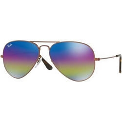 Ray-Ban RB3025 9019/C2 Γυαλιά Ηλίου Aviator Μεταλλικά Χρυσά με Πολύχρωμο Καθρέπτη Φακό