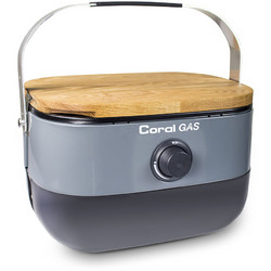 Coral Gas Mini BBQ Grey Επιτραπέζια Φορητή Ψησταριά Υγραερίου 2.5kW