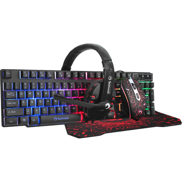 Marvo CM370 Σετ Gaming Πληκτρολόγιο RGB Black | BestPrice.gr