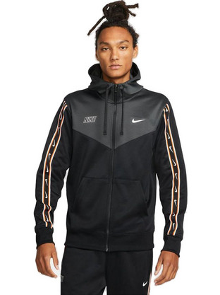 Nike Ανδρική Ζακέτα Φούτερ με Κουκούλα και Φερμουάρ Μαύρη Ανθρακί DX2025-010