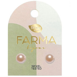 Farma Bijoux Γυναικεία Σκουλαρίκια Καρφωτά από Ορείχαλκο με Πέρλα 8058056818065