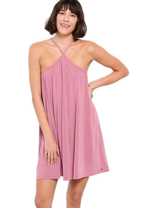 Funky Buddha Mini Καλοκαιρινό Φόρεμα για Γάμο / Βάπτιση Ροζ FBL007-146-13