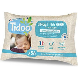 Tidoo Μωρομάντηλα με Νερό Χωρίς Οινόπνευμα & Άρωμα 58τμχ