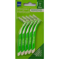 InterMed Ergonomic Μεσοδόντια Βουρτσάκια 0.8mm Πράσινα 5τμχ