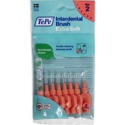 Tepe Extra Soft Μεσοδόντια Βουρτσάκια 0.5mm Κόκκινα 8τμχ