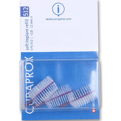 Curaprox CPS 512 Soft Implant Ανταλλακτικά Μεσοδόντια Βουρτσάκια Μωβ 3τμχ