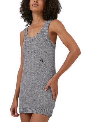 Calvin Klein Mini Καλοκαιρινό Καθημερινό Φόρεμα Ασημί J20J223235