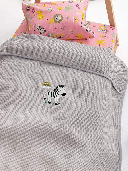Palamaiki Candy Zebra Κουβέρτα Αγκαλιάς Πικέ 80x110 Γκρι