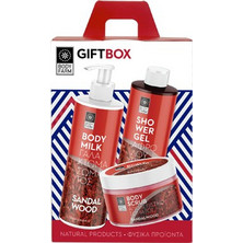Bodyfarm Sandal Wood Shower Gel 250ml + Body Milk 250ml + Body Scrub 200ml