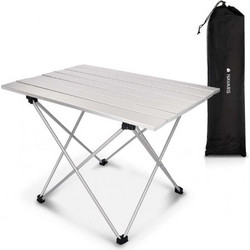 Navaris Portable Folding Camping Table Silver 45382.35