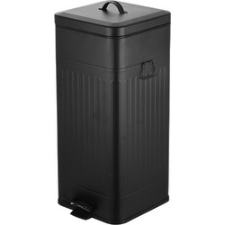 Estia 01-20040 Κάδος Απορριμάτων Κουζίνας Μεταλλικός με Πεντάλ Μαύρος 30lt