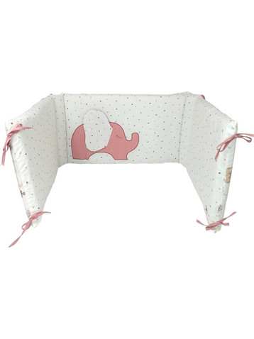 Baby Star Elephant Πάντα Κούνιας Λευκό Ροζ 40x200cm