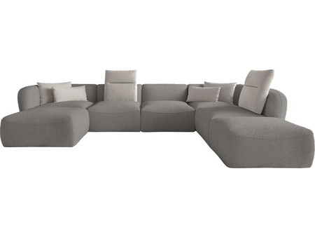 PoliHome Canada XL Γωνιακός Καναπές Δεξιά Γωνία Γκρι 382x236x75cm 162765799