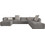 PoliHome Canada XL Γωνιακός Καναπές Δεξιά Γωνία Γκρι 382x236x75cm 162765799