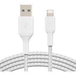 Belkin Braided USB-A to Lightning Cable 1m White CAA002BT1MWH