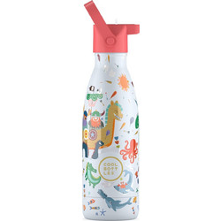Cool Bottles Γενναίοι Vikings Παιδικό Θερμός Ανοξείδωτο BPA Free με Καλαμάκι Λευκό Κοραλί 260ml
