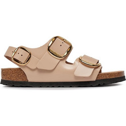 Birkenstock Milano Big Buckle Δερμάτινα Γυναικεία Σανδάλια Ανατομικά Nude 1026484