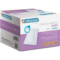 Alfashield Alfa Pads Αποστειρωμένα Αυτοκόλλητα Επιθέματα 6x8cm 1τμχ