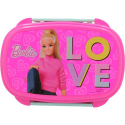 Gim Barbie Πλαστικό Παιδικό Σετ Δοχείο Φαγητού Φούξια