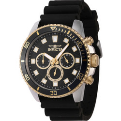 Invicta Pro Diver Ανδρικό Ρολόι Χρονογράφος με Μαύρο Καουτσούκ Λουράκι 46120