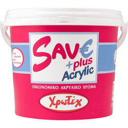 Χρωτέχ Save Plus Ακρυλικό Χρώμα Εξωτερικού Χώρου Λευκό 9lt