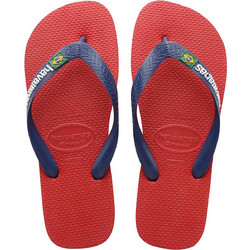 Havaianas Brazil Logo Ανδρικές Σαγιονάρες Αντιολισθητικές Κόκκινες 4110850-1440