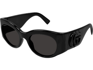 Gucci GG1544S 001 Γυναικεία Γυαλιά Ηλίου Οβάλ Κοκάλινα Μαύρα με Μαύρο Polarized Φακό