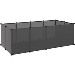vidaXL Περίφραξη Τρωκτικών Μαύρη 144x74x46.5cm
