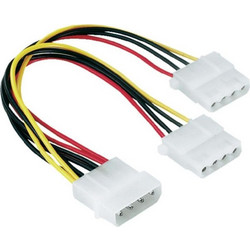 Powertech CAB-W004 Καλώδιο Τροφοδοσίας 4-Pin Molex Female to 2 x 4-Pin Molex Male 0.2m Multicolor