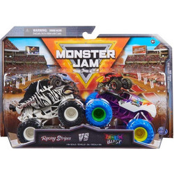 Spin Master Monster Jam Racing Stripes vs Rainbow Blast