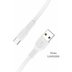 Lamtech LAM111818 Flat USB-A to USB-C 1m White 5202021111818