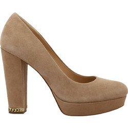 Michael Kors Γόβες Suede με Χοντρό Ψηλό Τακούνι & Φιάπα Μπεζ 40R7SBHP1S-185