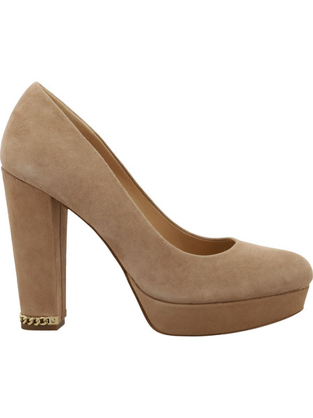 Michael Kors Γόβες Suede με Χοντρό Ψηλό Τακούνι & Φιάπα Μπεζ 40R7SBHP1S-185