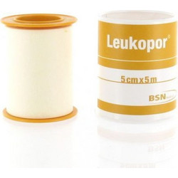 Leukoplast Leukopor Αδιάβροχη Υφασμάτινη Επιδεσμική Ταινία 5cm x 5m