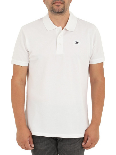 Beverly Hills Polo Club Ανδρική Μπλούζα Polo Κοντομάνικη Λευκή P42560-0001