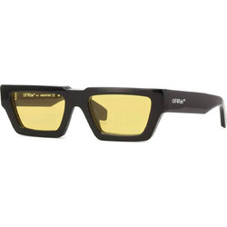 Off White OERI129 1018 Ανδρικά Γυαλιά Ηλίου Τετράγωνα Κοκάλινα Μαύρα με Κίτρινο Φακό
