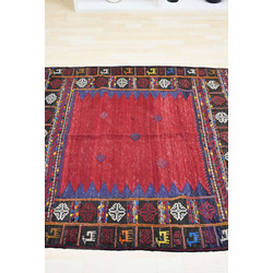 Sprintzio Persian Kilim Χειροποίητο Χαλί Ορθογώνιο Κιλίμι 4 Εποχών Μάλλινο 137x135cm Red Black