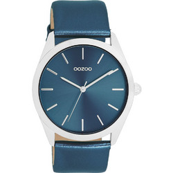Oozoo Timepieces Γυναικείο Ρολόι με Μπλε Δερμάτινο Λουράκι C11337