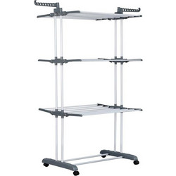 Herzberg HG-8034GRY Πτυσσόμενη Κάθετη Απλώστρα Ρούχων Δαπέδου Μεταλλική 126x64x172cm