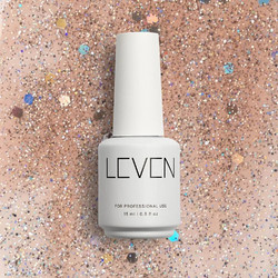 Leven G006 Sparkle Rose Glitter Ημιμόνιμο Βερνίκι Νυχιών 15ml