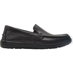 Geox Leitan Ανδρικά Μοκασίνια Loafers Δερμάτινα Μαύρα U043QE00085C9999