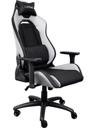 Trust GXT714W Ruya Καρέκλα Gaming Υφασμάτινη με Ρυθμιζόμενα Μπράτσα Μαύρη Λευκή 25065