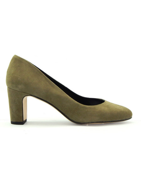 JB Martin Veritea Γόβες Suede με Χοντρό Ψηλό Τακούνι Χακί AGJ405-15-P