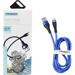 Treqa CA-8623 Braided USB-A to USB-C 1m Blue KLN-486236