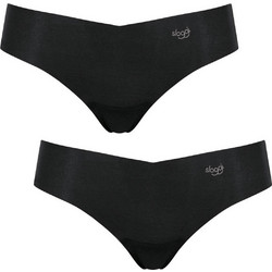 Sloggi Zero Modal Γυναικεία String Χωρίς Ραφές Μαύρα 2Pack 10185345-0004